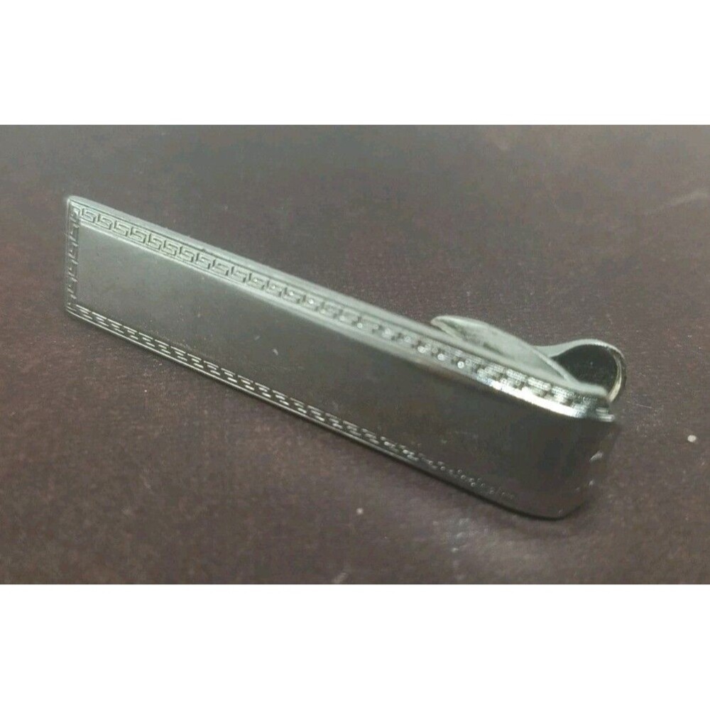 Vintage Hickok USA Tie Bar Clip  Silver Tone